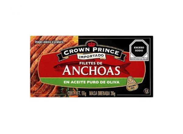 FILETE ANCHOA EN ACEITE OLIVA CROWN PRINCE 56 G